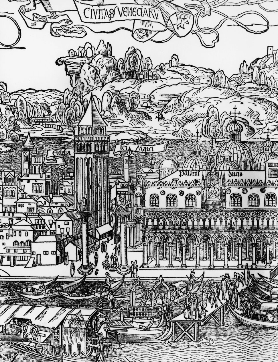 Venedig, träsnitt av Erhard Reuwich (1455-1490), Italien av Erhard Reuwich