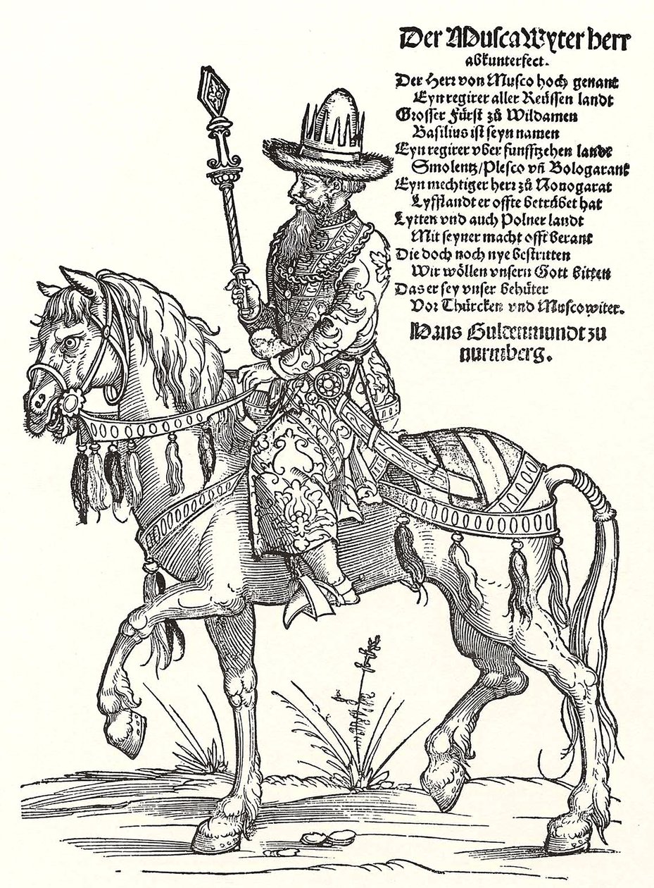 Porträtt av storprins Vasili III Ivanovich av Moskva 1479-1533 av Erhard Schon