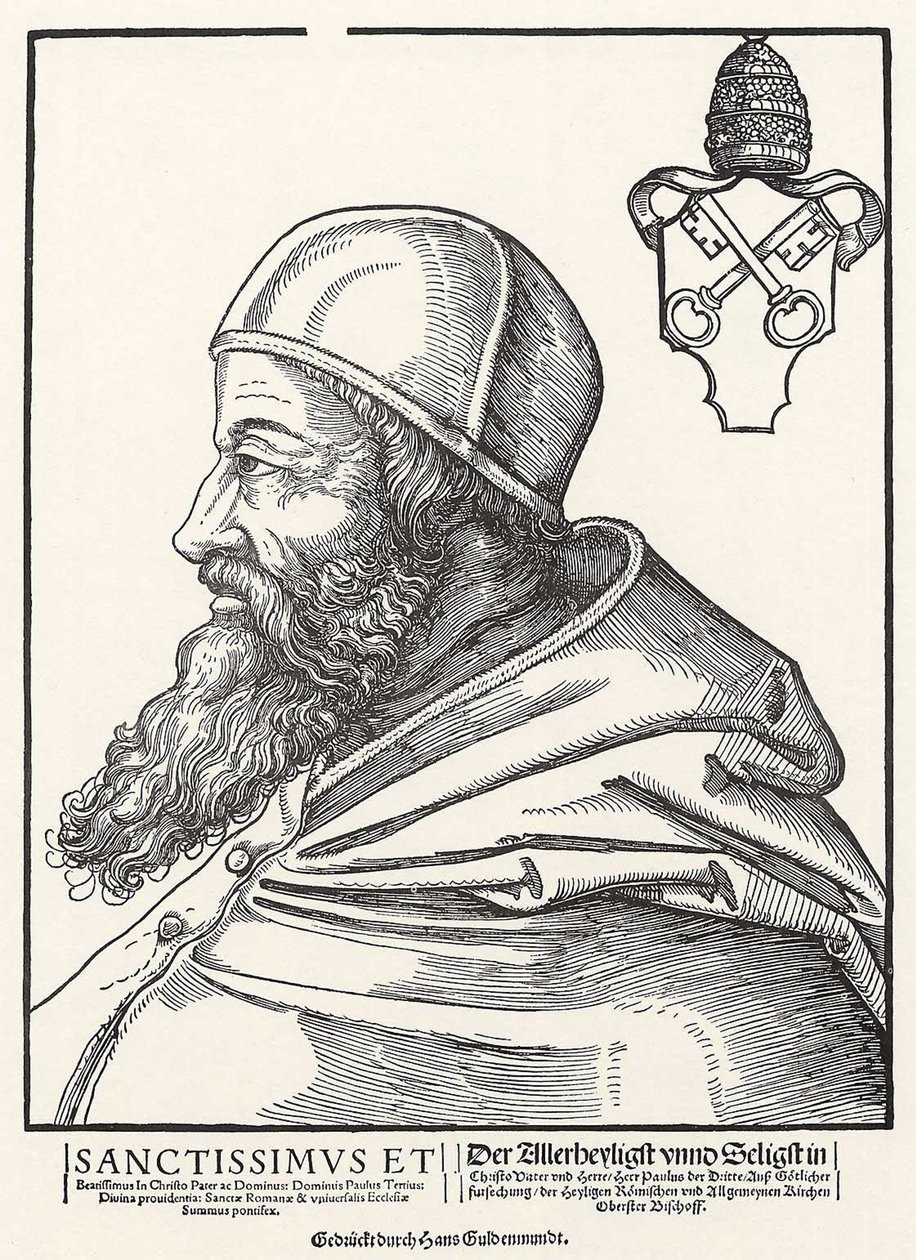 Porträtt av påven Paul III Farnese av Erhard Schon