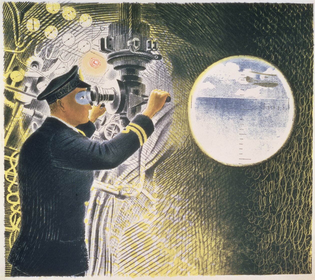 U-båt av Eric Ravilious