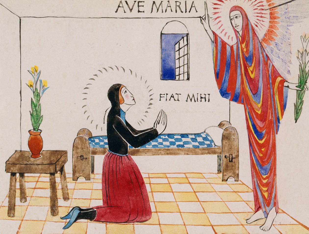Annunciation, c.1912 (akvarell på papper) av Eric Gill