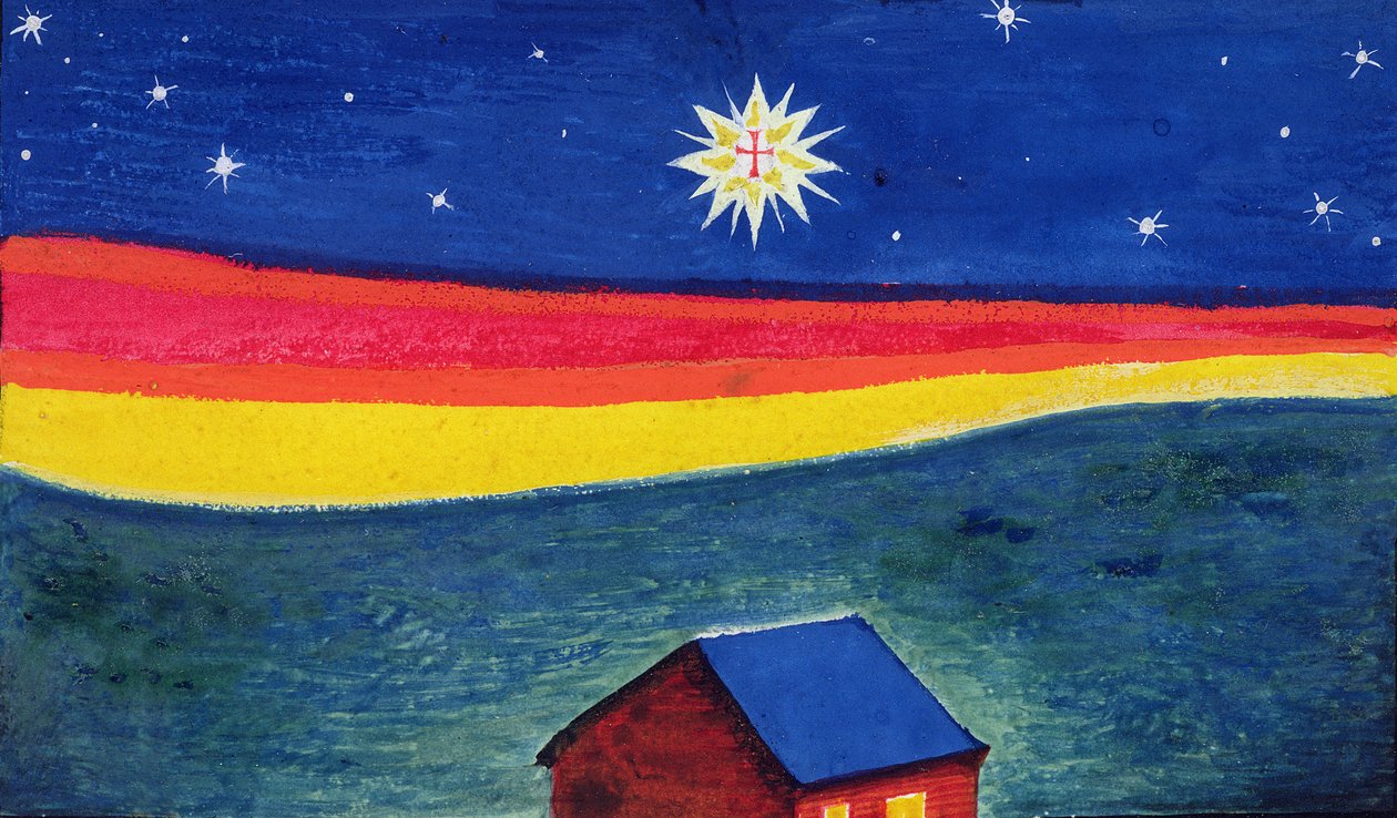 Betlehemsstjärna, ca 1912 (akvarell och gouache på papper) av Eric Gill
