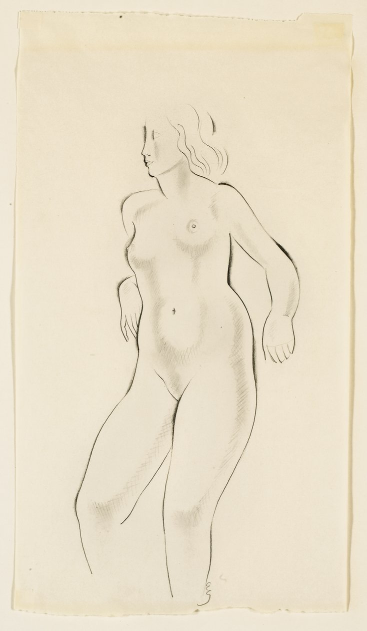 Studie av en kvinnlig naken av Eric Gill