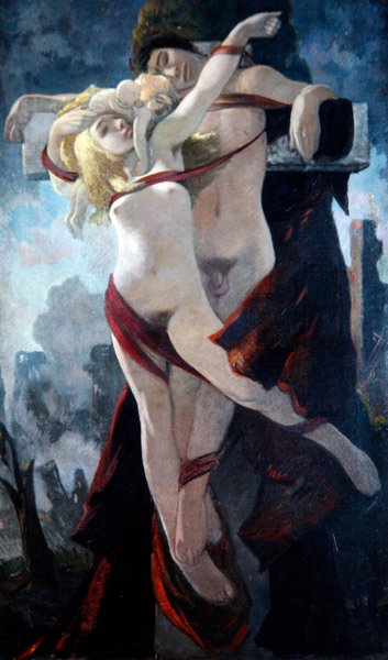 Humanity Crucified, c.1919 (olja på duk) av Eric Harald Macbeth Robertson