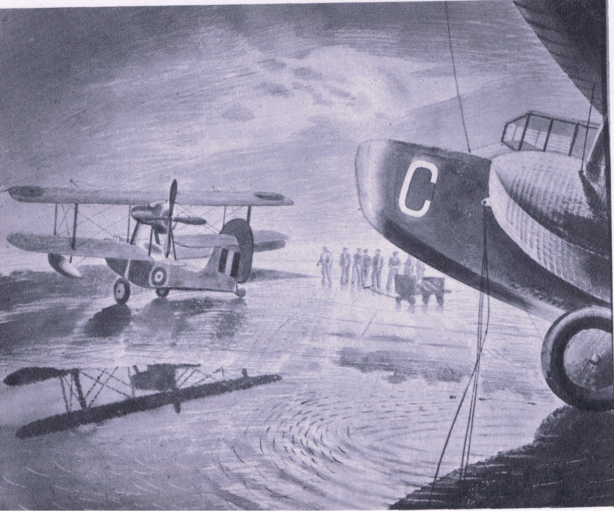 Morning on parade, från British Adventure publicerad av Collins, 1947 av Eric Ravilious