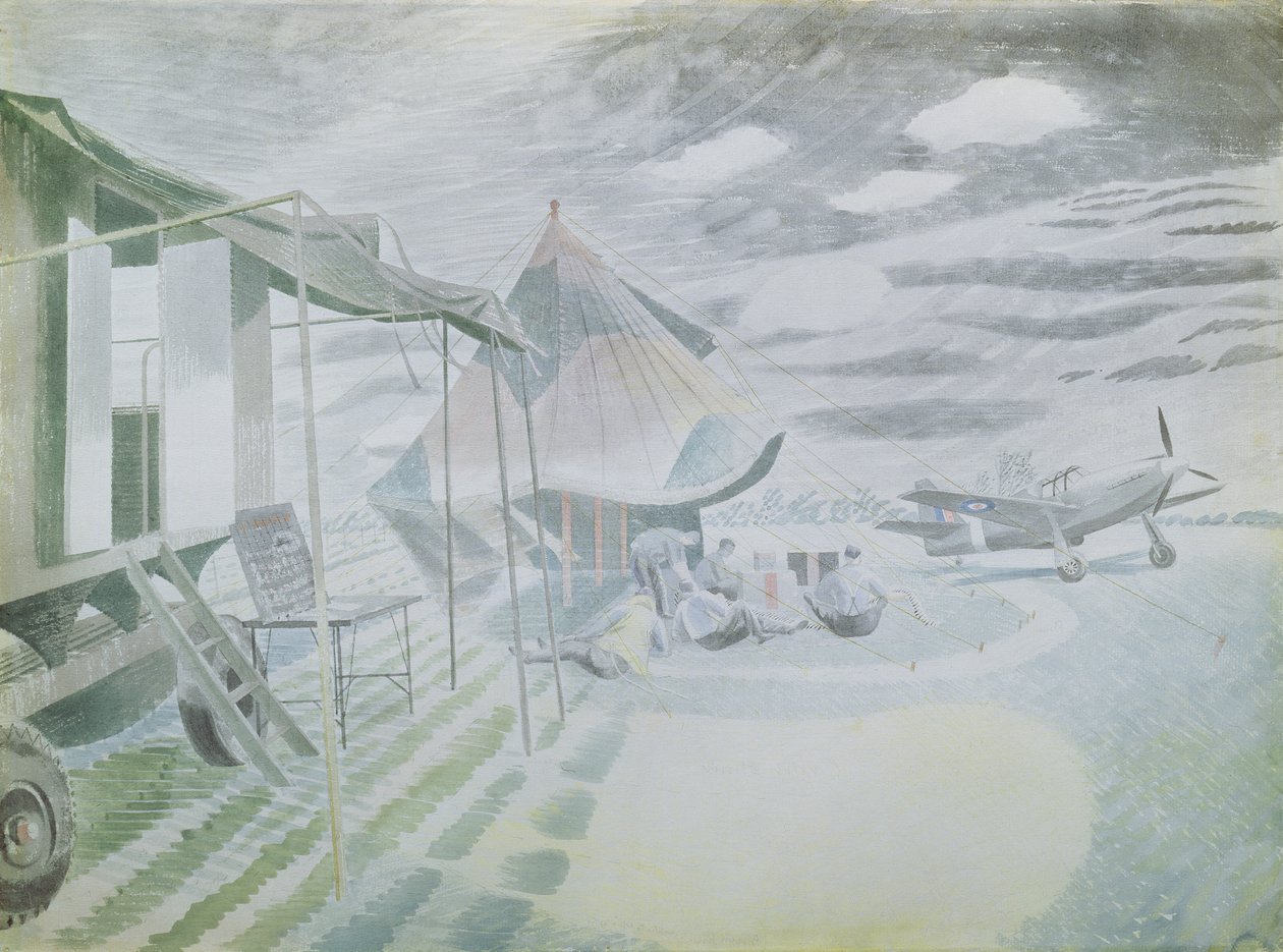 Mustang och tält, ca 1942 (wc) av Eric Ravilious