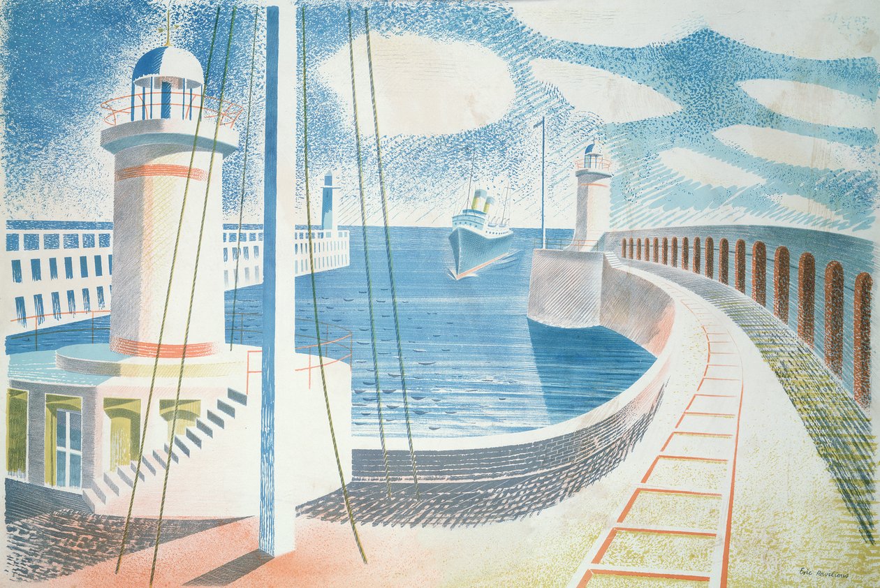 Newhavens hamn av Eric Ravilious