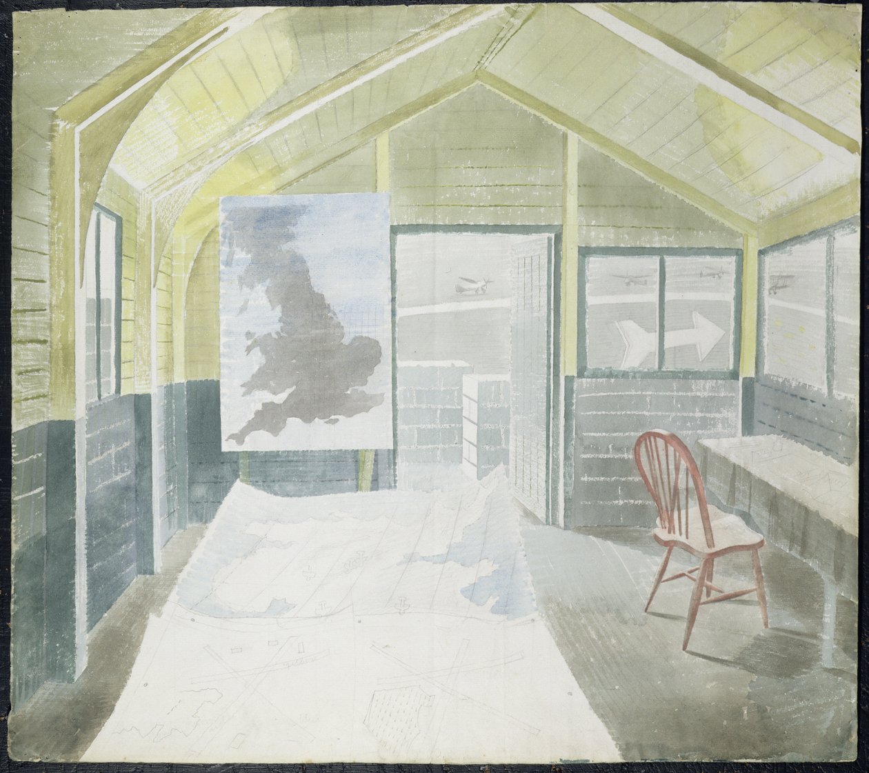 Operationsrummet, ca 1941-42 av Eric Ravilious