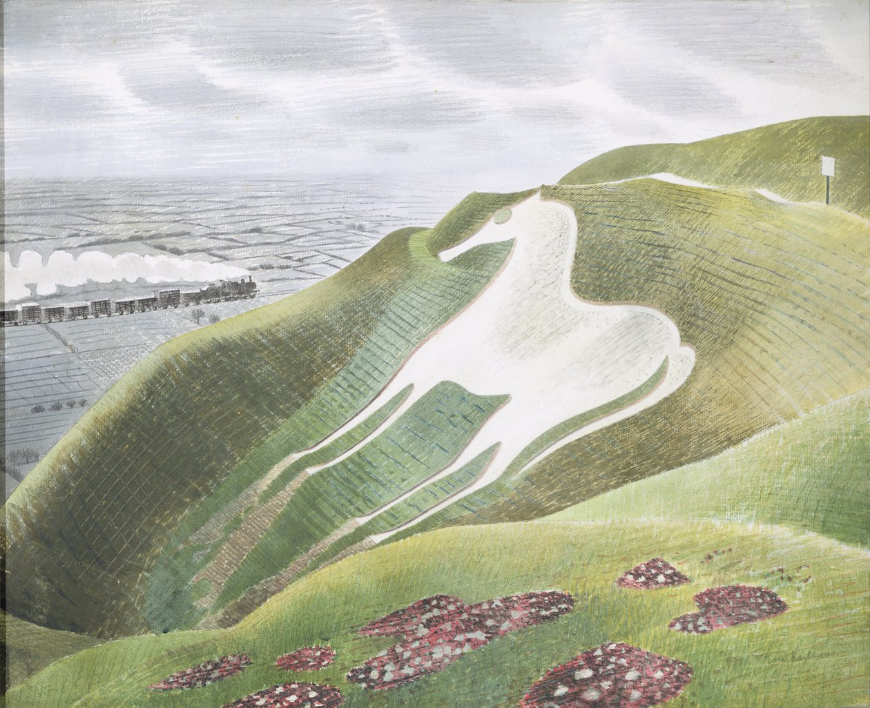 Westburyhästen av Eric Ravilious