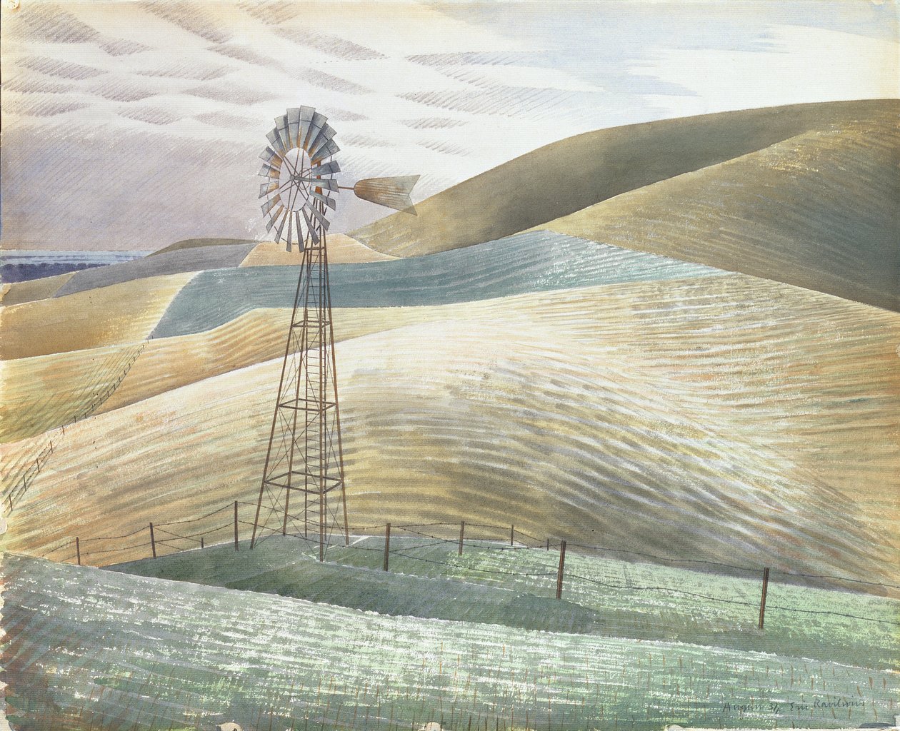 Väderkvarn, 1934 av Eric Ravilious