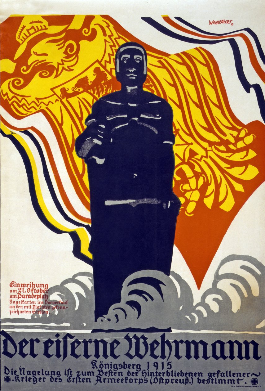 Järnmilitären, Königsberg 1915, 1915 färg litho av Erich Wohlfahrt