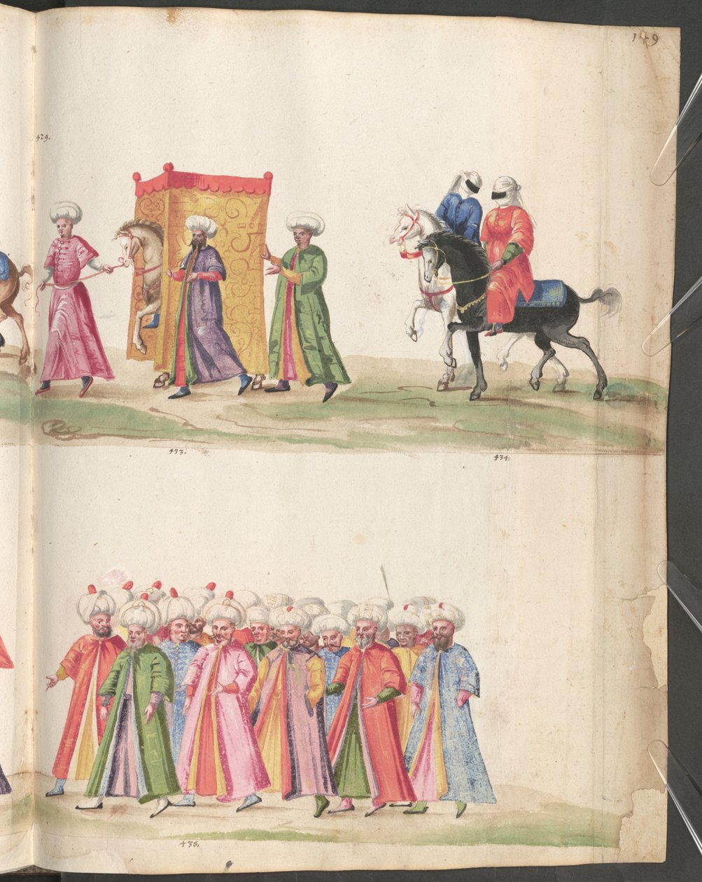 Bild ovan: Brudkortege med bruden dold av en gardin av Erich Lessing