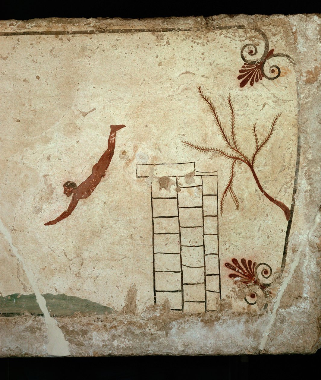 Dykare som hoppar från ett torn ner i havet, en allegori av Erich Lessing