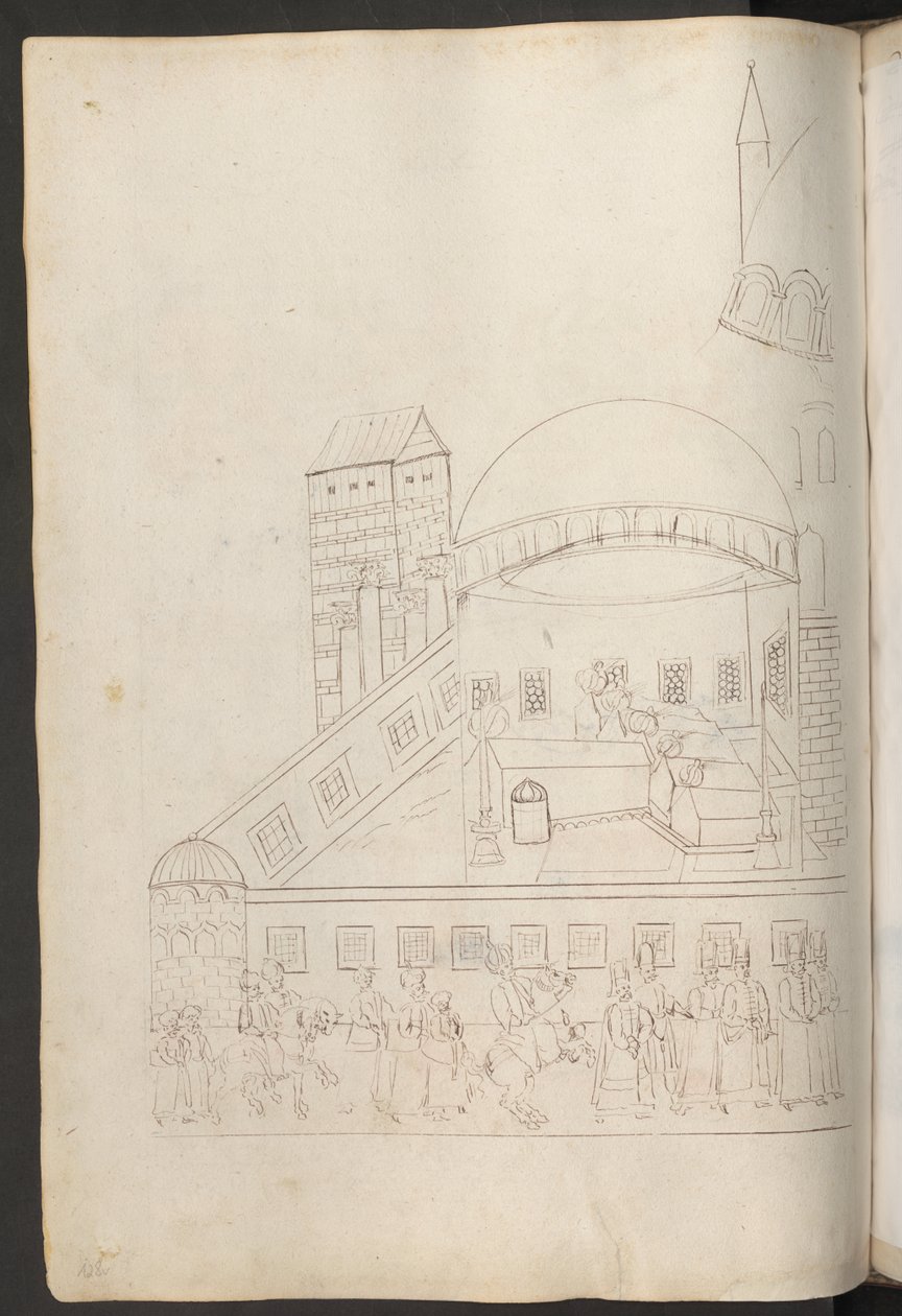 Pennteckning: moskéns innergård av Erich Lessing