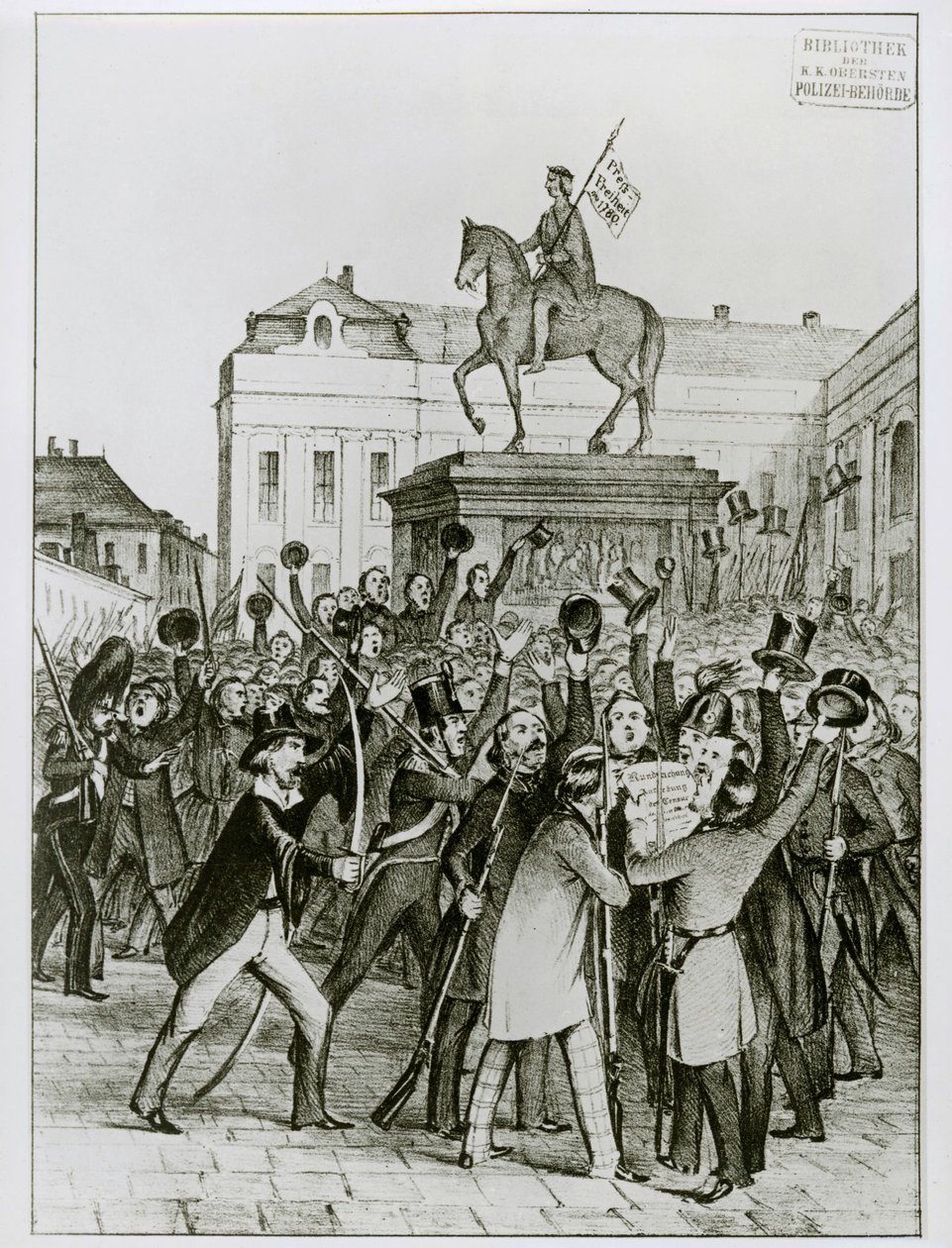 Avskaffandet av censuren tillkännages på Josefs torg av Erich Lessing