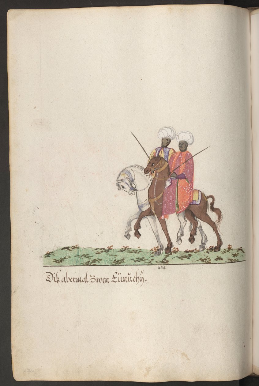 Sultanens serail, svarta eunucker på hästryggen ... av Erich Lessing