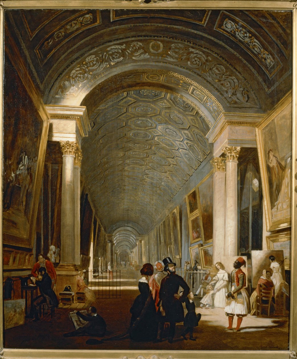 Vy över Grand Galerie i Louvren ... av Erich Lessing