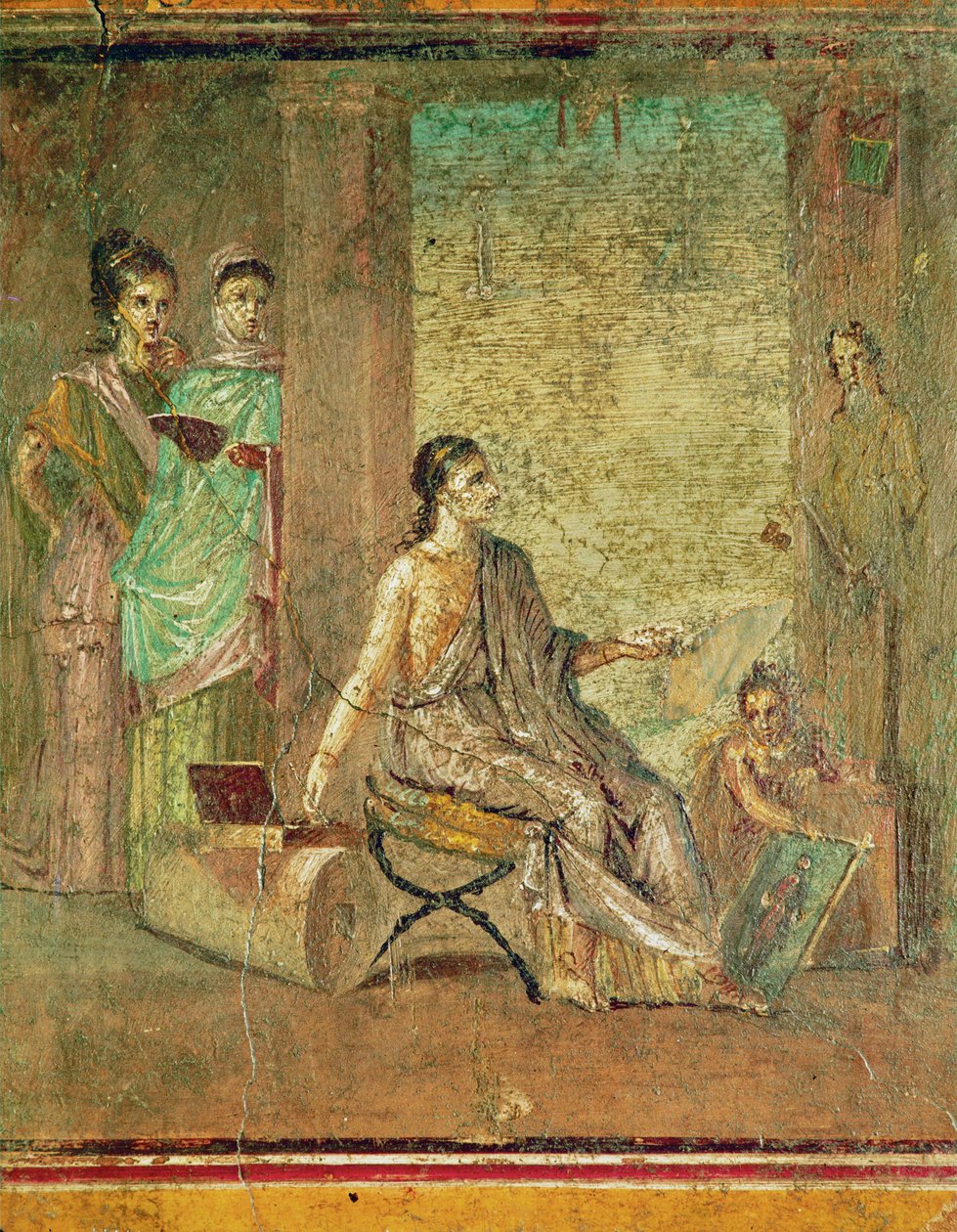 Kvinnlig målare och en byst av Bacchus av Erich Lessing