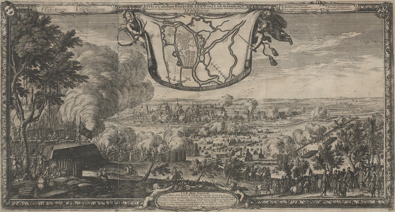 Stad och slott i Brestzie Litewski av Erik Dahlbergh
