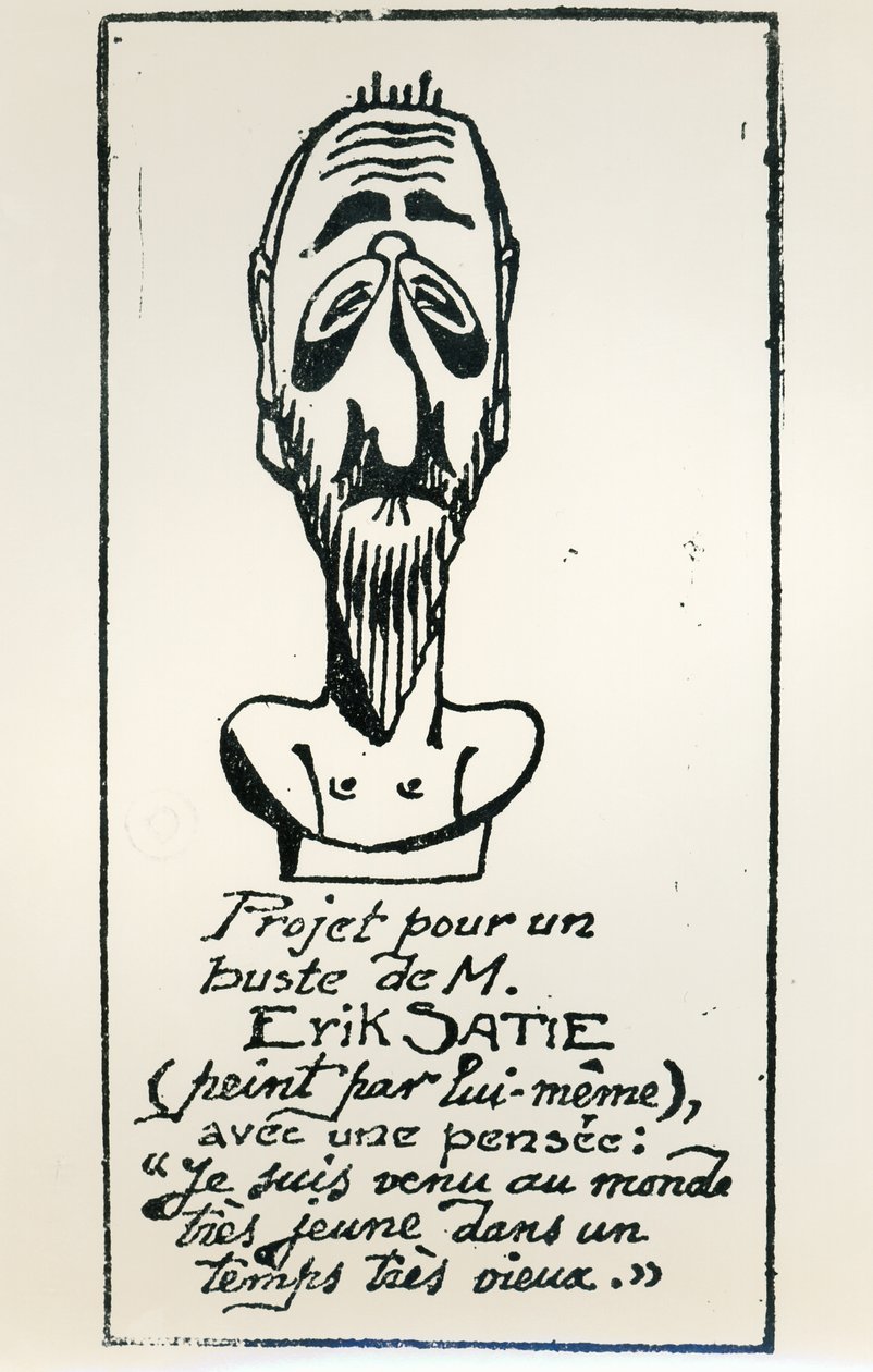 Självporträtt, tidigt 1900-tal (penna och bläck på papper) av Erik Satie