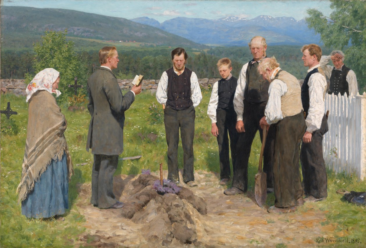 Bondebegravning av Erik Theodor Werenskiold