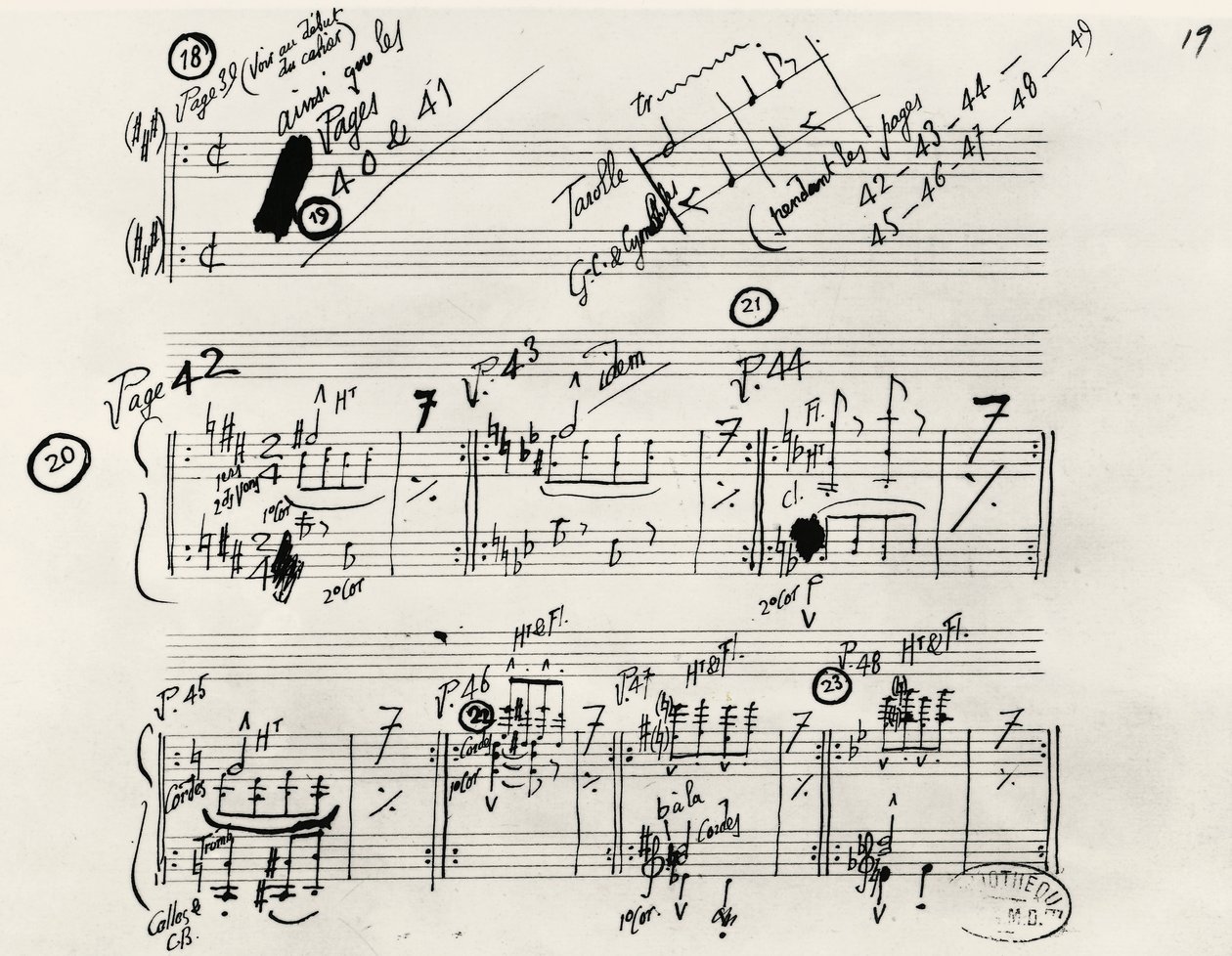 Handskrivet manuskript av Parade, av Eric Alfred Leslie Satie (1866-1925), Frankrike av Erik Satie