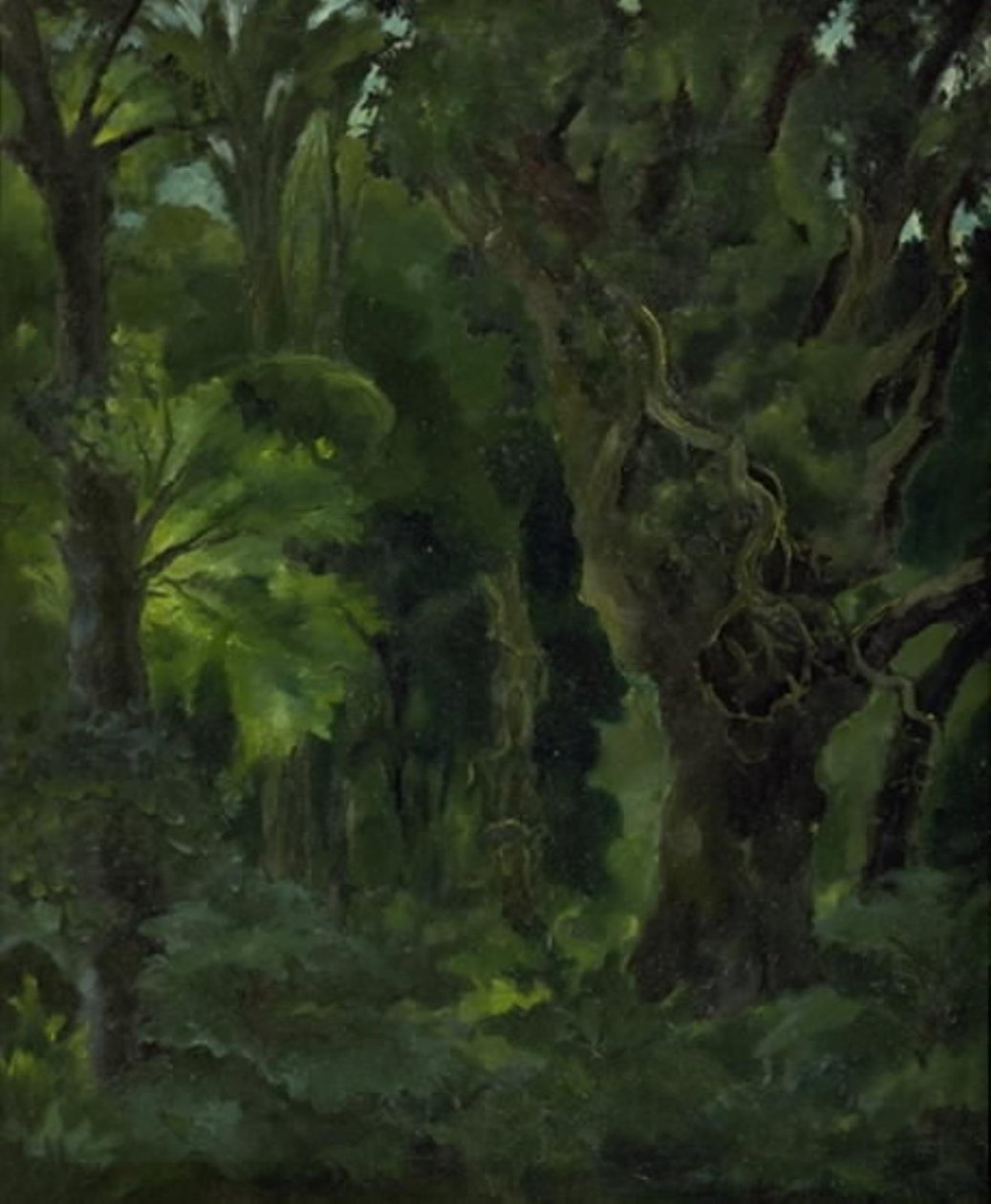 Skogbevuxen landskap. "Den nordiska skogen" av Erik Stæhr Nielsen