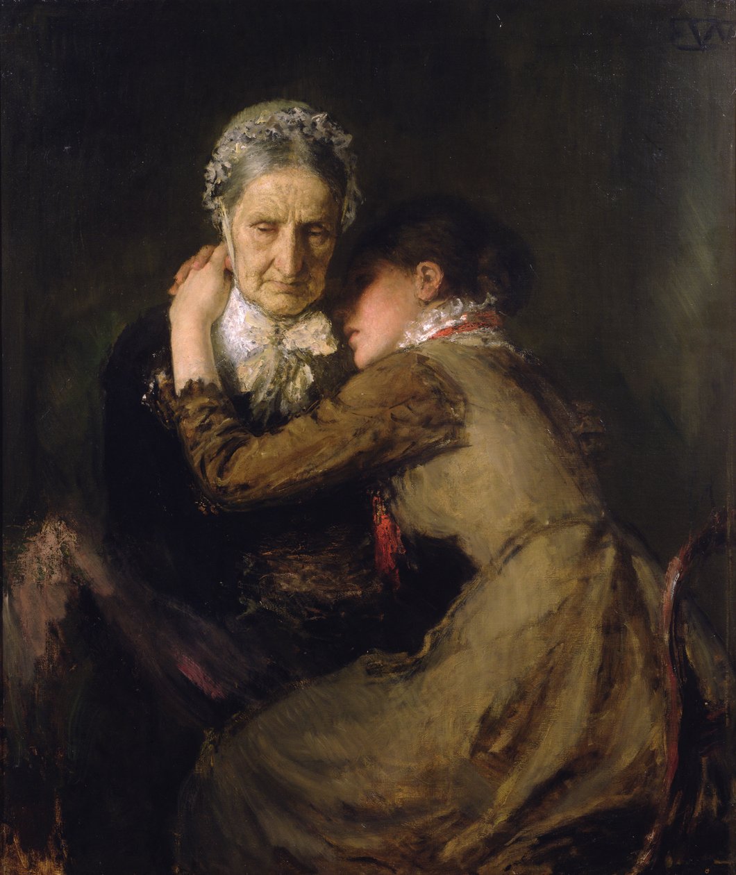 En bekännelse (olja på duk) av Erik Theodor Werenskiold