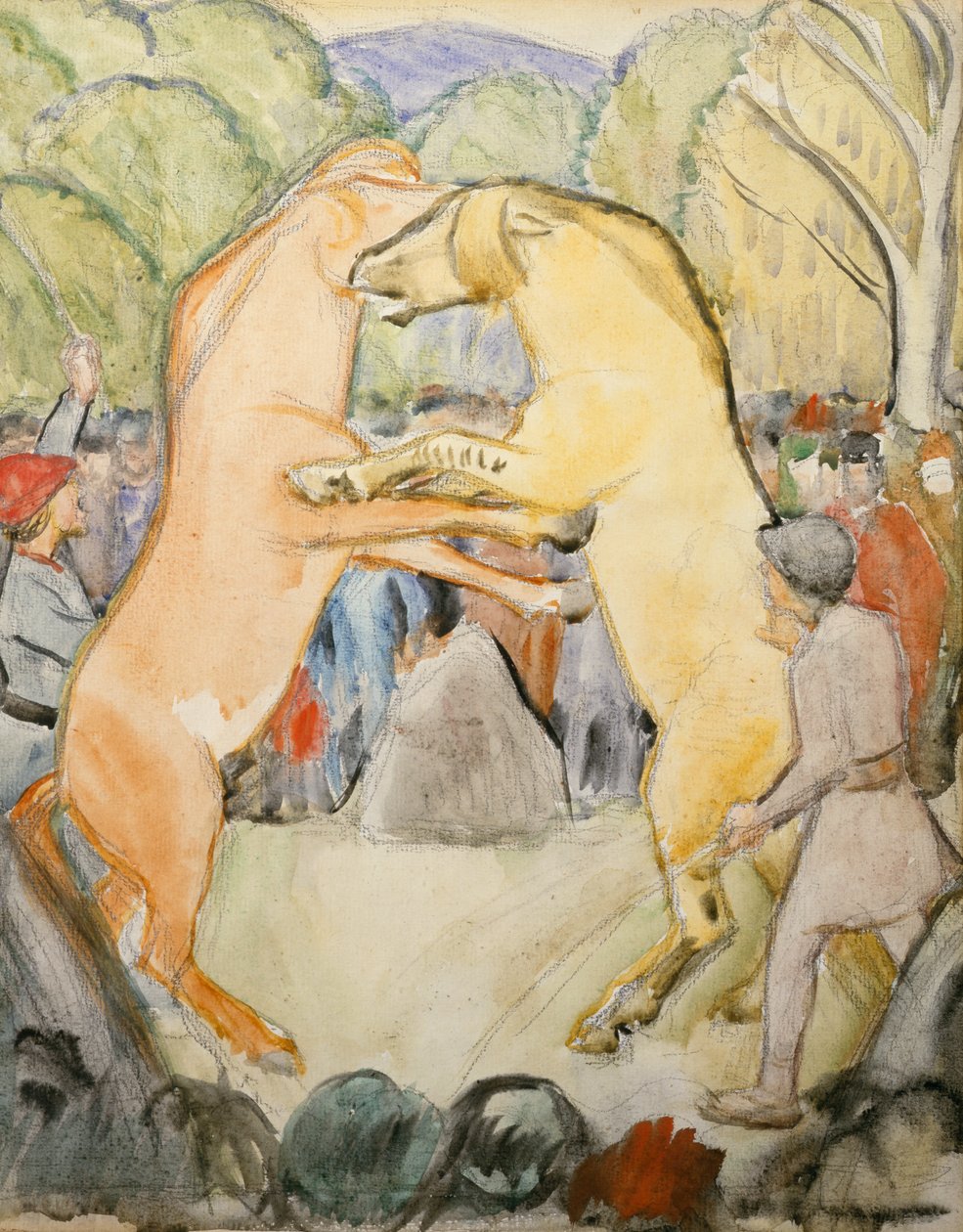 Hästkamp av Erik Theodor Werenskiold