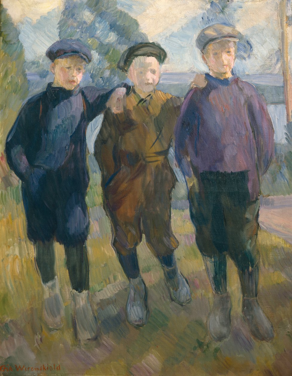 Lysaker Hooligans, ca 1910 (målning) av Erik Theodor Werenskiold