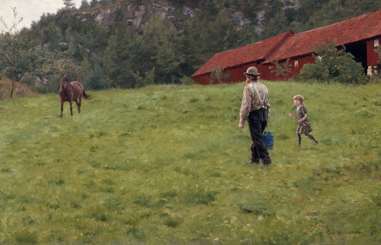 Vatten till hästen av Erik Theodor Werenskiold