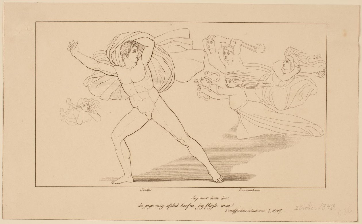 Illustration till Aischylos av Erling Eckersberg