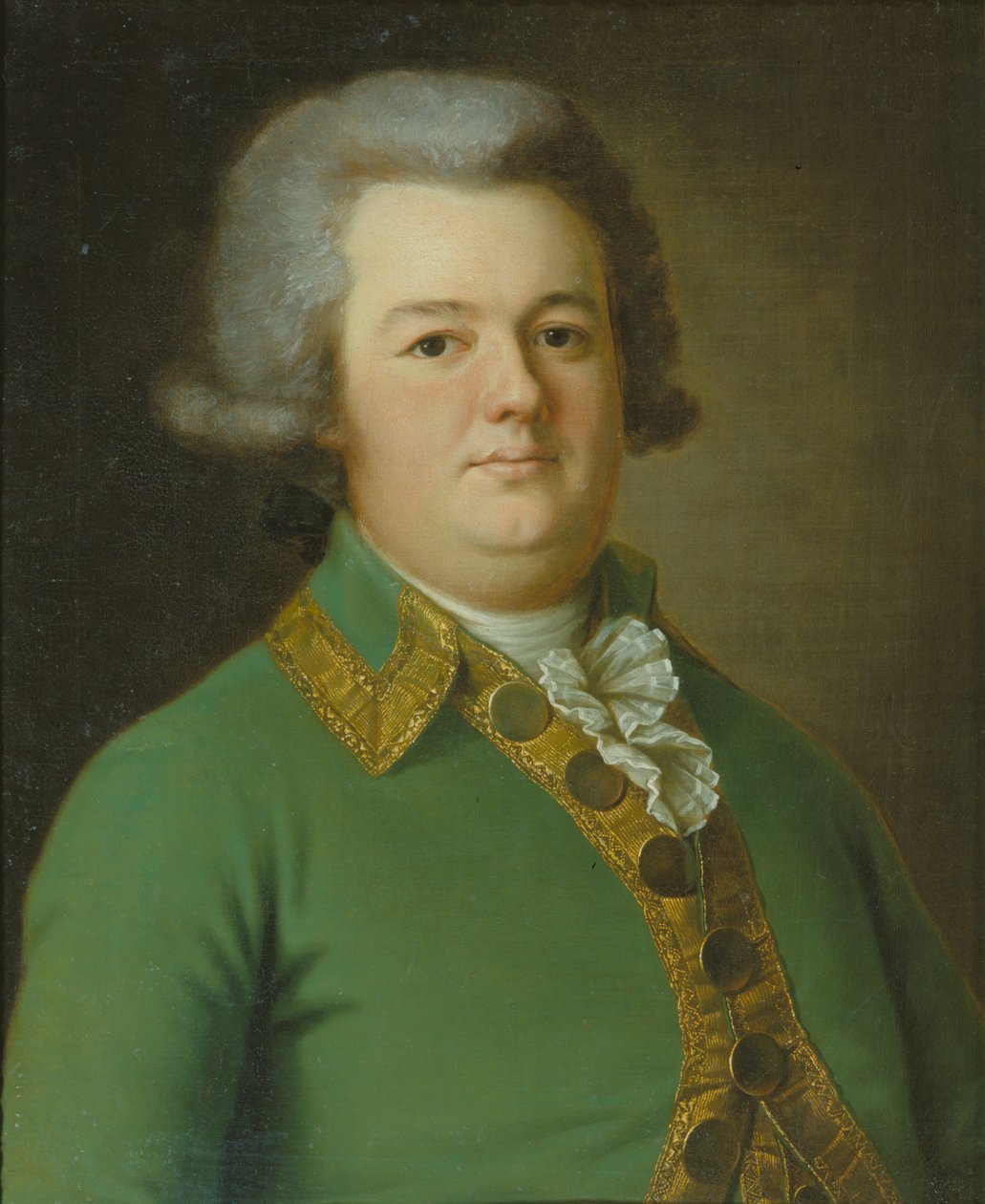 Porträtt av Vasily Ivanovich Likhachev, 1791 av Ermolay Dementyevich Kamezhenkov