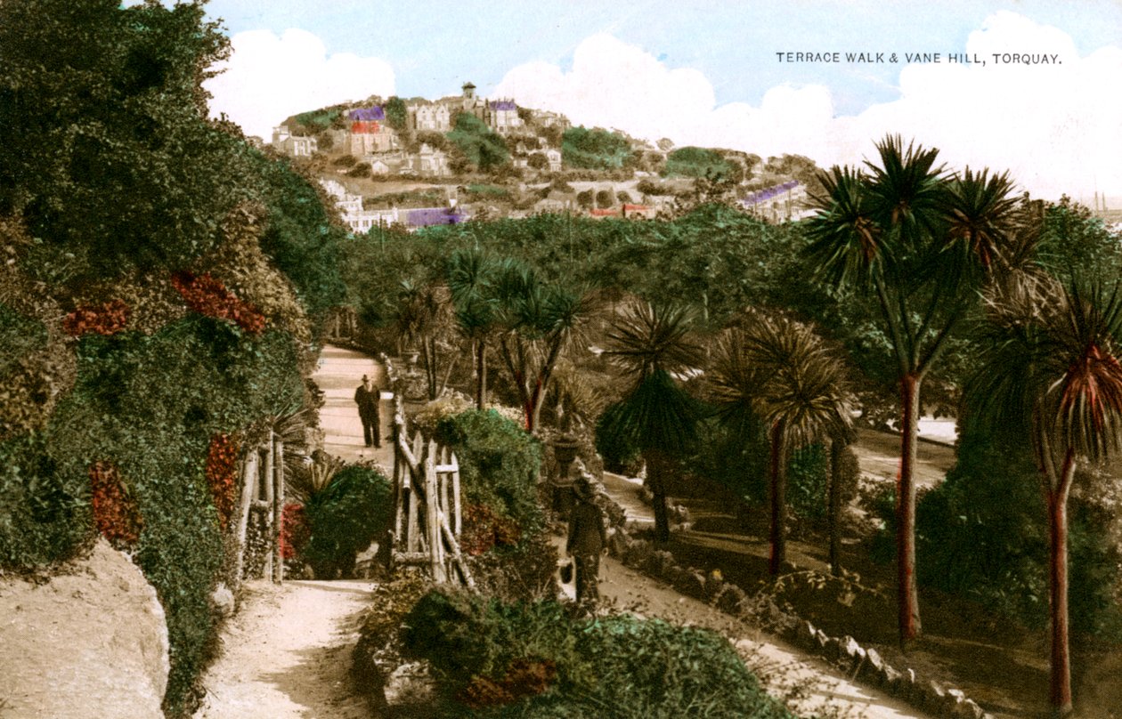 Terrace Walk and Vane Hill, Torquay, Devon, tidigt 1900-tal. av Ern Bishop