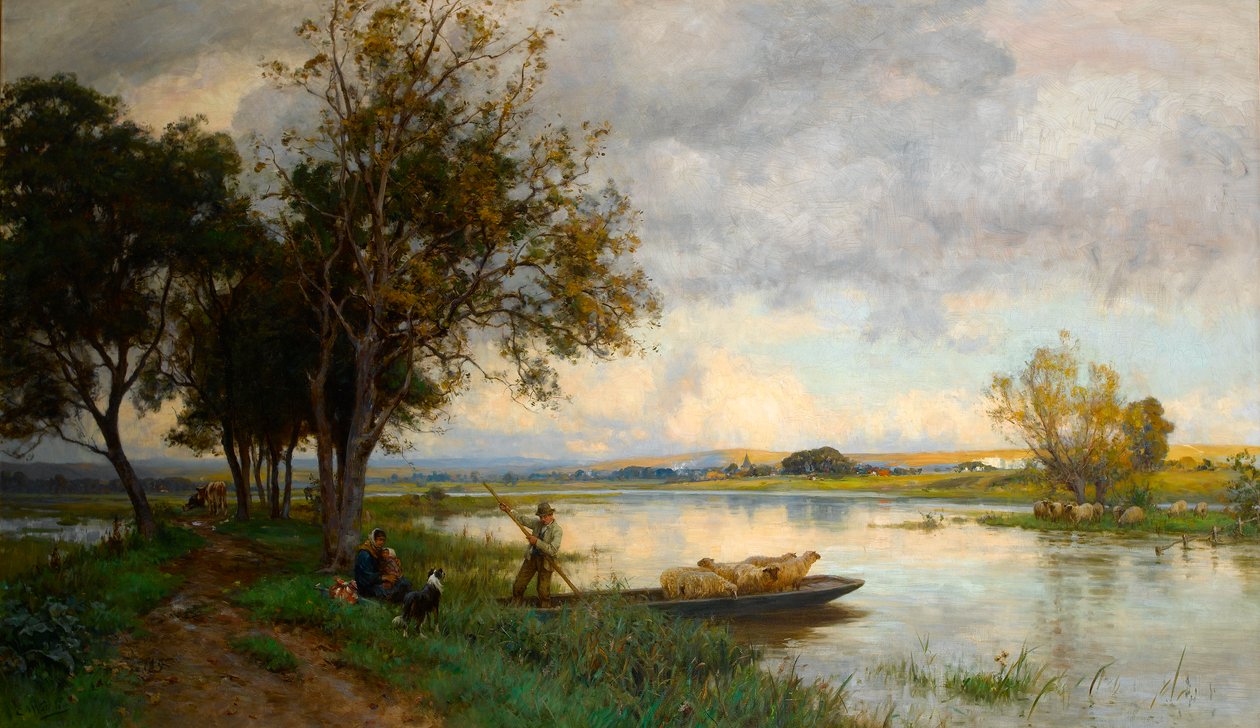 Höstöversvämningar vid Bury, Sussex, ca 1897 av Ernest Albert Waterlow
