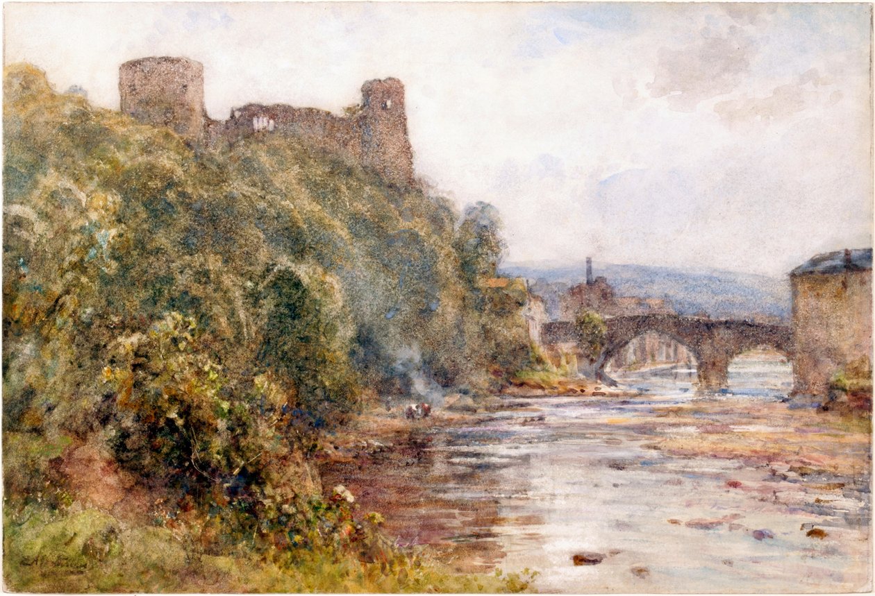 Barnard Castle (akvarell på papper) av Ernest Albert Waterlow