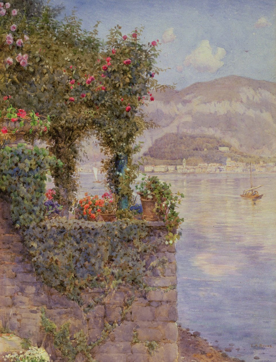 Bellagio från Tremezzo av Ernest Arthur Rowe