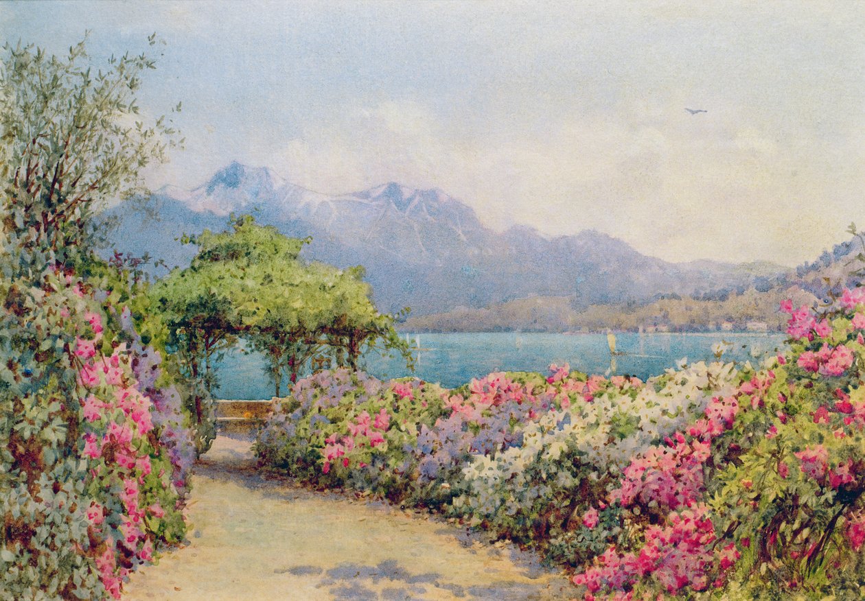 Comosjön från Villa Carlotta av Ernest Arthur Rowe