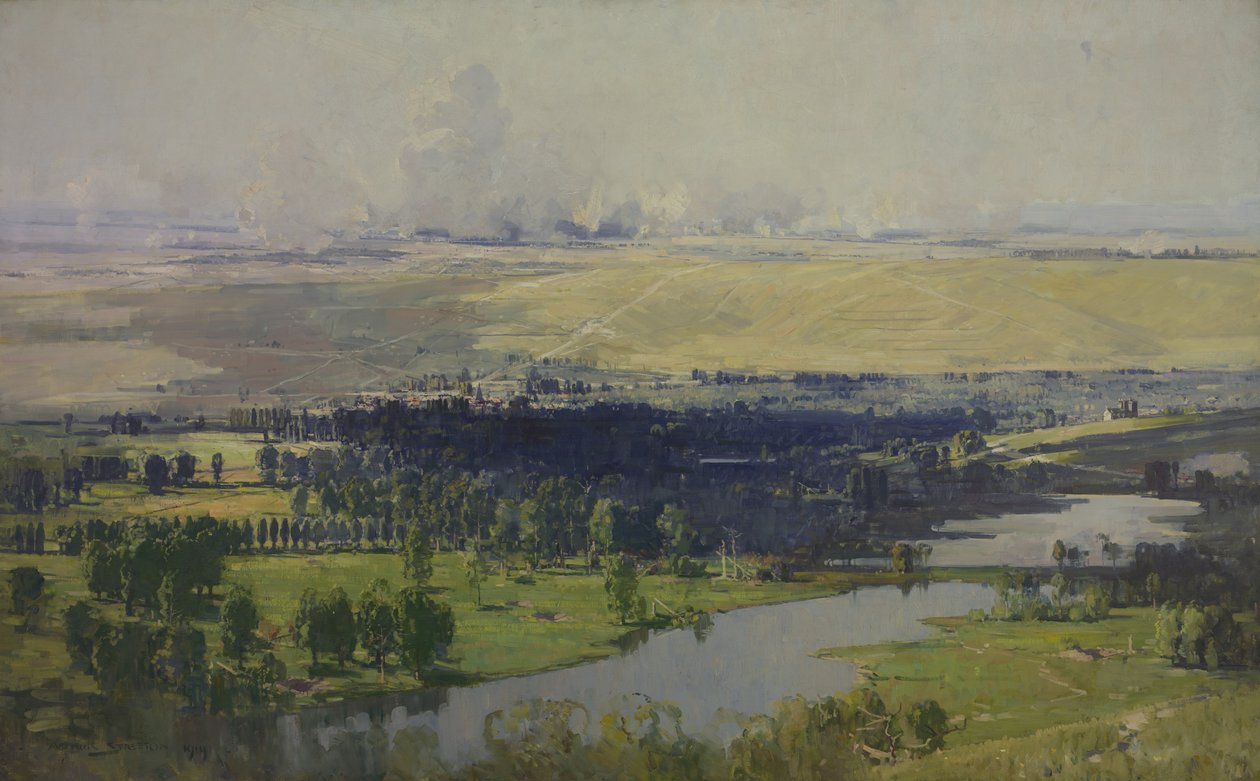 Sommedalen nära Corbie, 1919 av Arthur Streeton