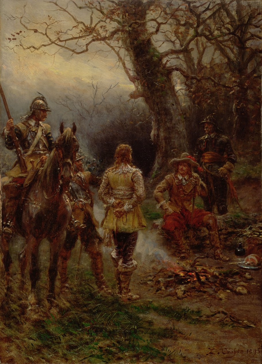 Oliver Cromwell förhör en fånge, 1895 av Ernest Crofts