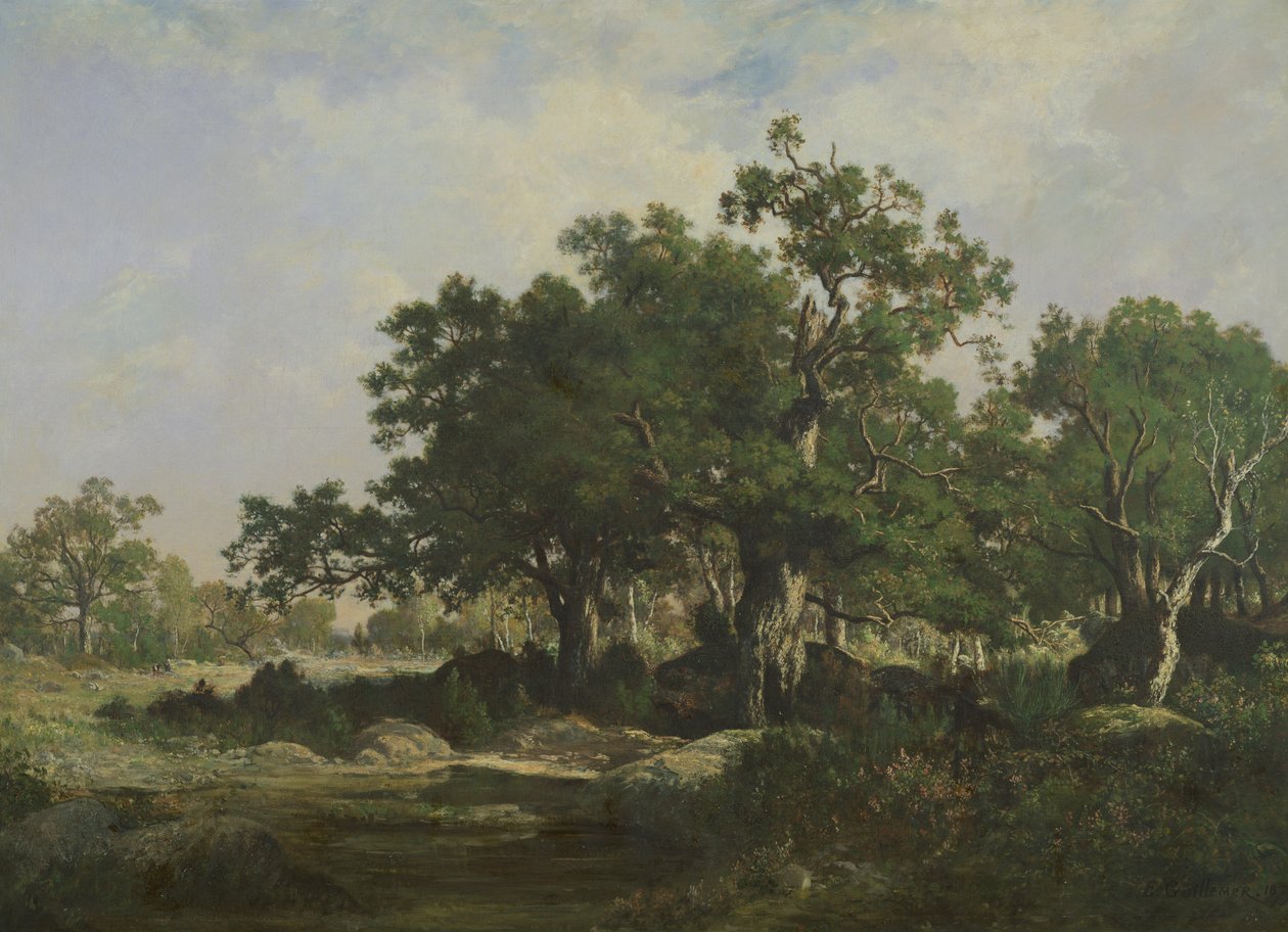 En glänta i skogen Fontainebleau av Ernest Guillemer
