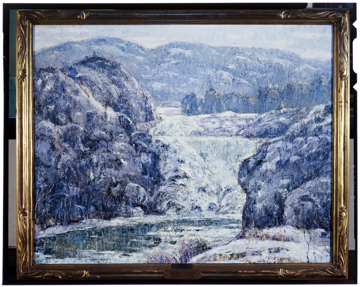 Vattenfall på vintern, ca 1920 av Ernest Lawson