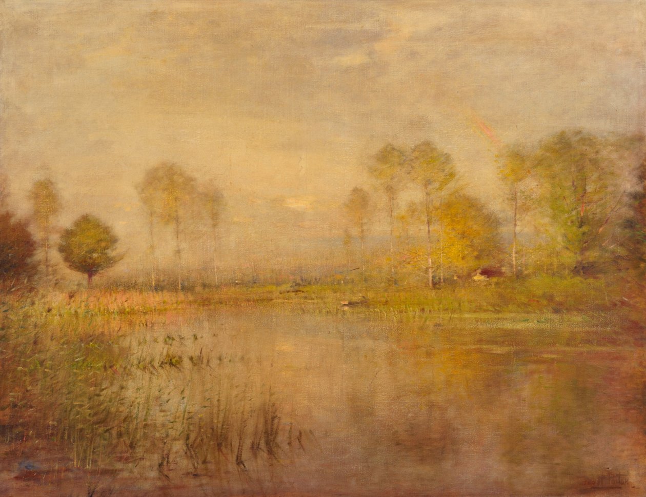 Landskap, solsken och flod av Ernest Parton
