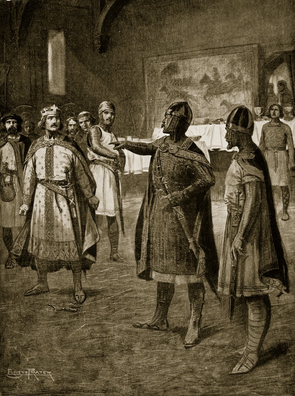 Två heraldiker från Robert fördömer Rufus, 1094, illustration från "Hutchinson
