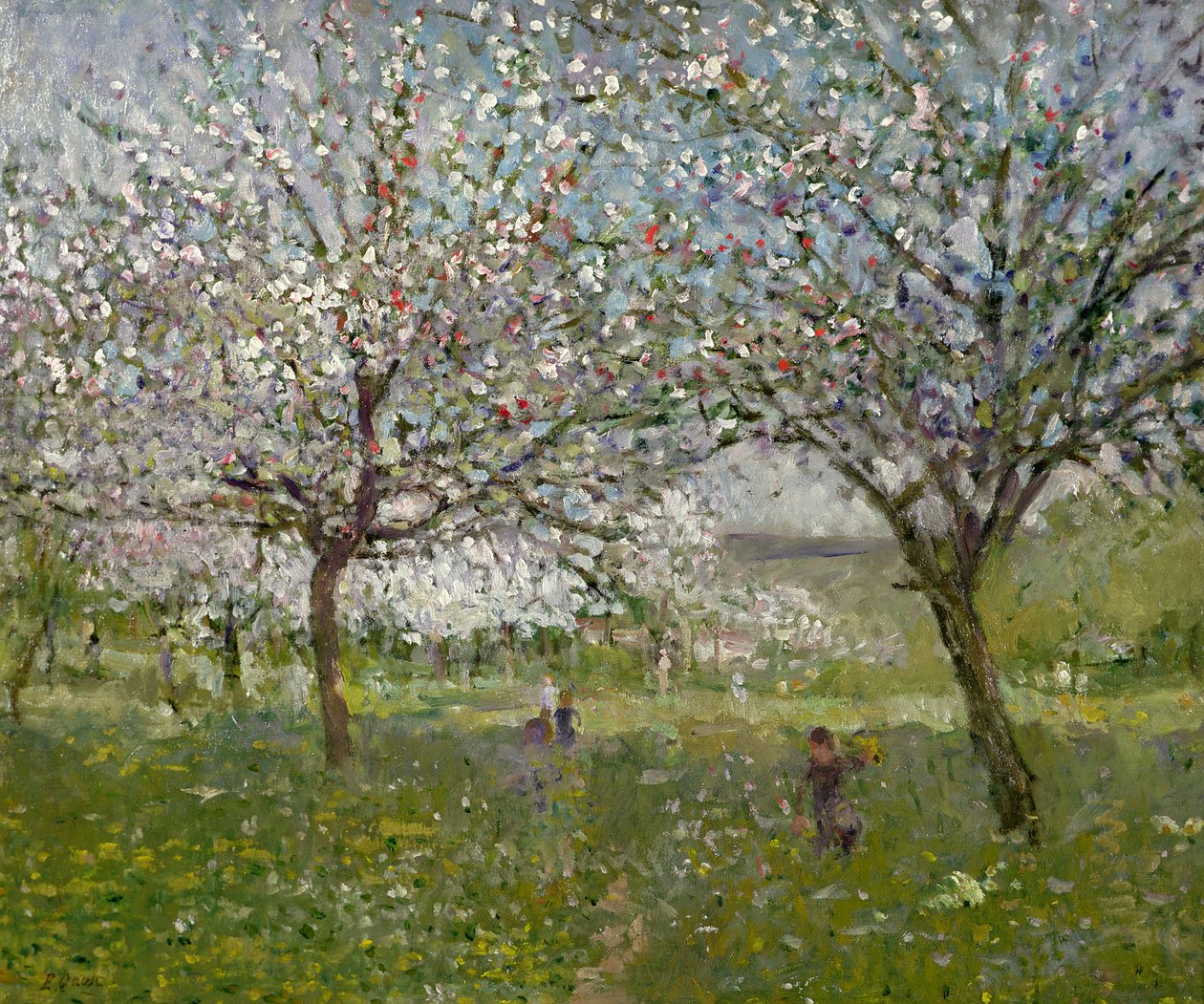 Äppelträd i blomma av Ernest Quost