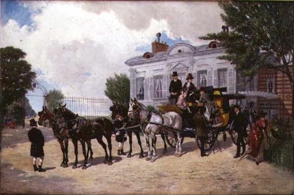 The Hackney Carriage (olja på duk) av Ernest Alexandre Bodoy