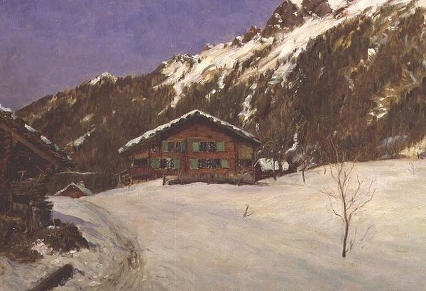 Chalet i snön av Ernest Albert Waterlow
