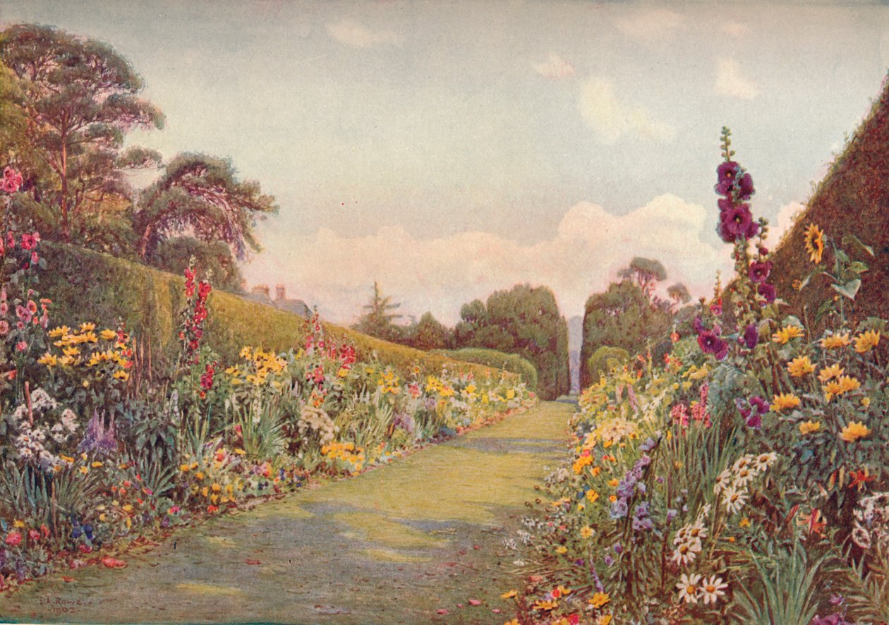 The Long Border, Holme Lacy, 1903. av Ernest Arthur Rowe