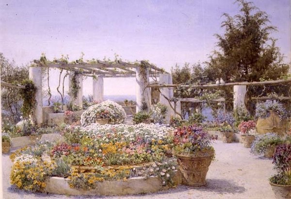 Pergolan, Villa Inercia, Capri av Ernest Arthur Rowe