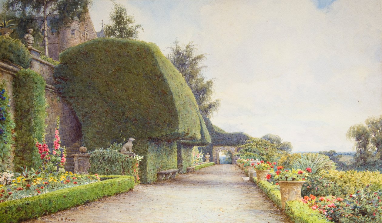 The Terrace, Drummond Castle, Perthshire av Ernest Arthur Rowe